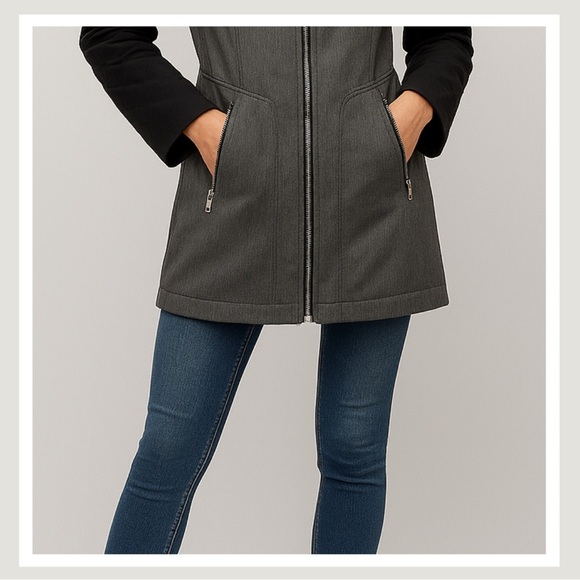 Quilted Sleeve Moto Parka – Grey & Black Contrast Fall Coat- Bundle & Save - Picture 2 of 14